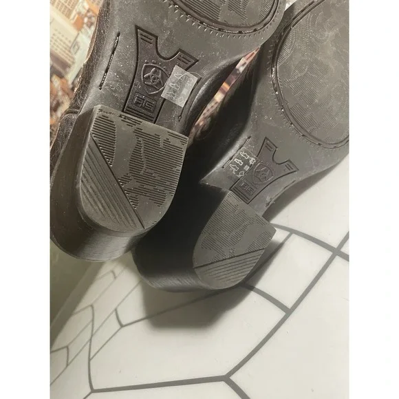 Womens Ariat 10006755 Brown Leather Cowboy Boots 8 B Good Used Condition - Picture 10 of 15